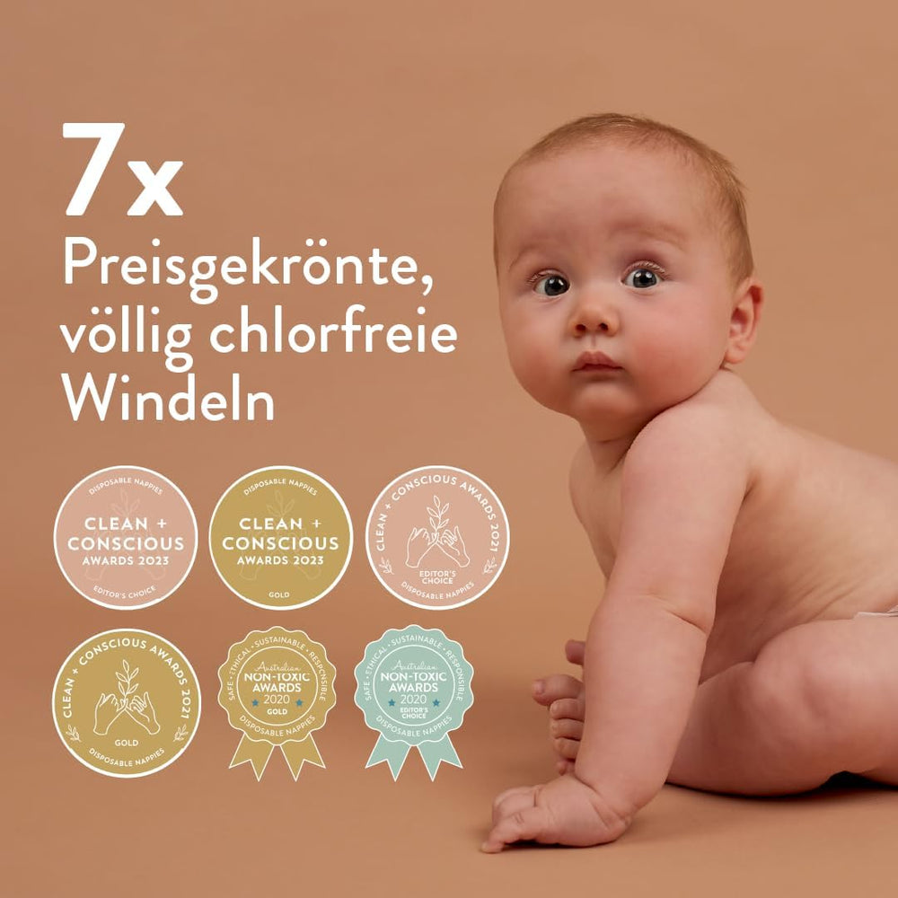 Babybleer, størrelse 3M (4-8 kg) - 1 pose med 28 - Ingen skadelige stoffer, miljøvenlig, højabsorberende, velegnet til natbrug, ultratynde og bløde - Fremstillet i Danmark