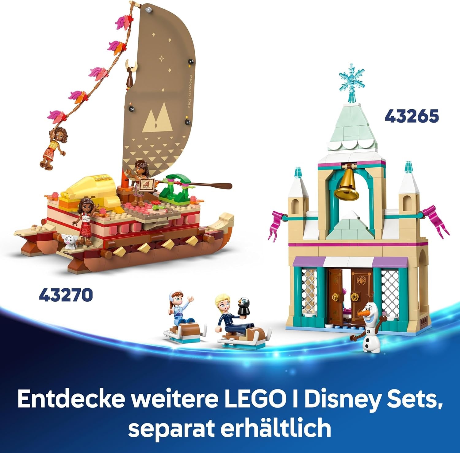 LEGO Ç€ Disney Princess Castle Askepot og Hestevogn, Sæt til piger fra 6 år og opefter, Fantastisk Legetøj med Prinsesse Askepot og Prins Charmerende Minidukker, Gaveidé til Disney Fans 43275 Byggesæt Beuche den LEGO-Store