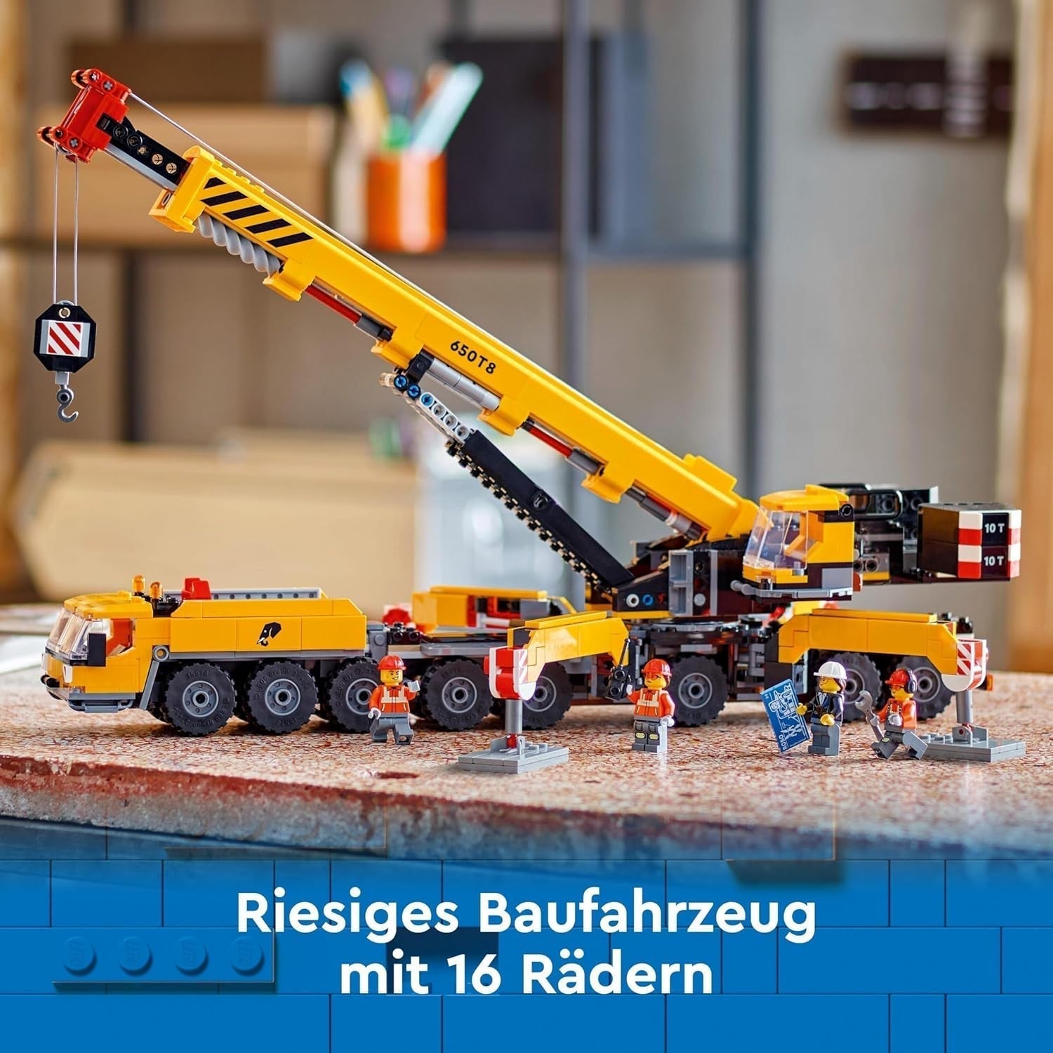 LEGO City Mobile Construction Crane Byggelegetøj til drenge og piger Kreativt børnegave Lang forlængelig arm 4 bygningsarbejder minifigurer til rolleleg 60409 Byggesæt Besuche den LEGO-Store
