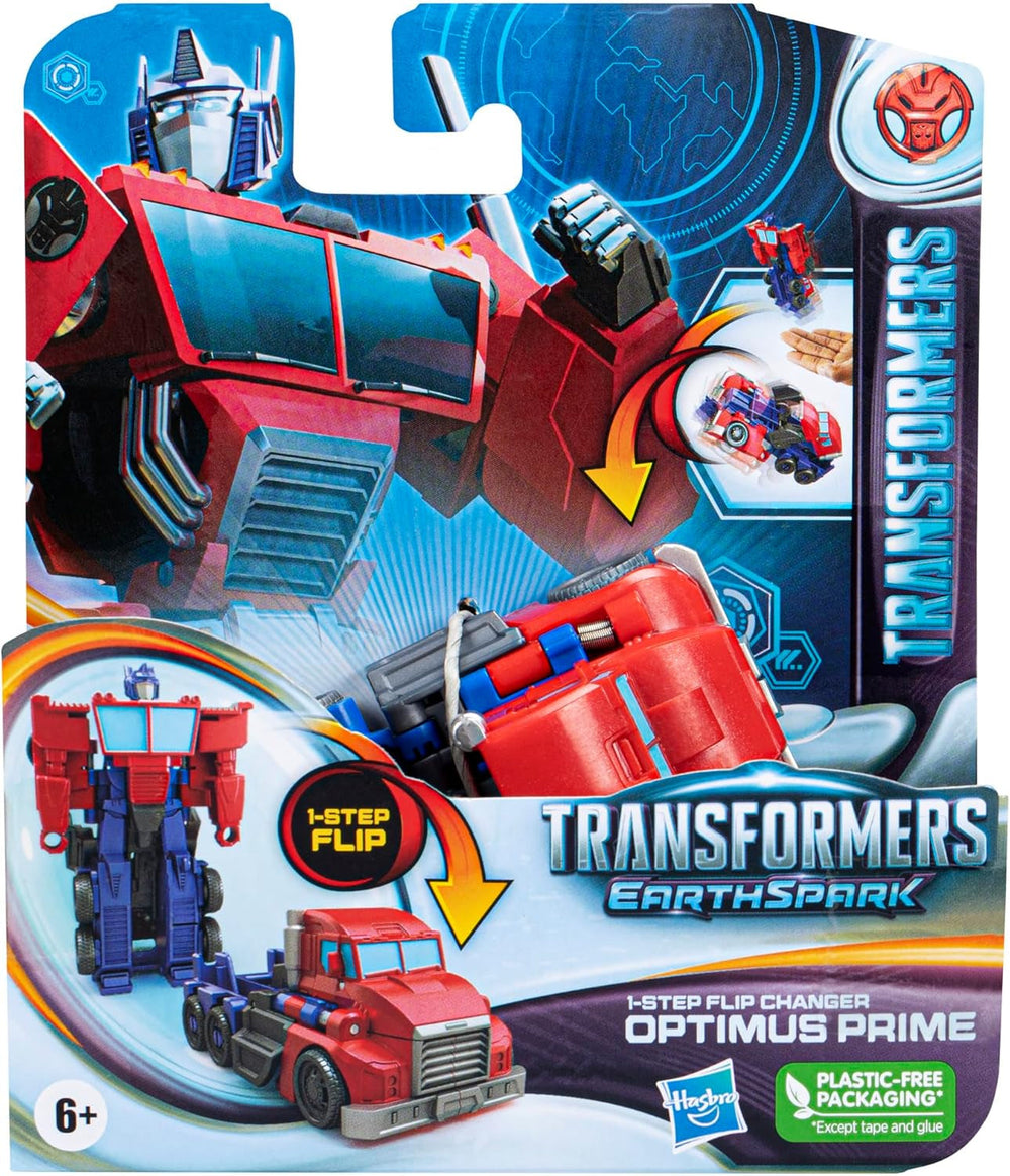 Transformers Earthspark 1-trins flip changer Optimus Prime Action Figur (10 cm) Robot Legetøj Alder 6+ Action Figurer Naty Shop