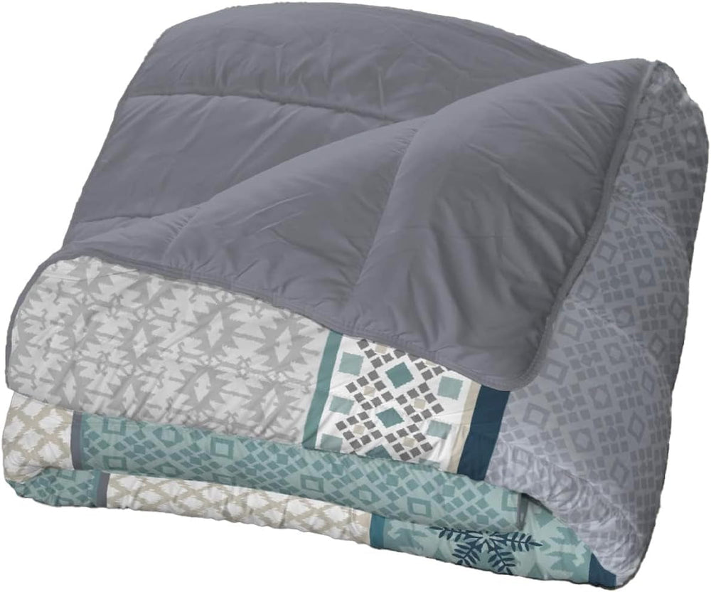 Bleu Câlin Trykt 1 person Hermance quilt, polyester, blå/grå, 140 X 200 Cm Dyner og dyner Naty Shop Blå/grå/rød 220X240 Cm