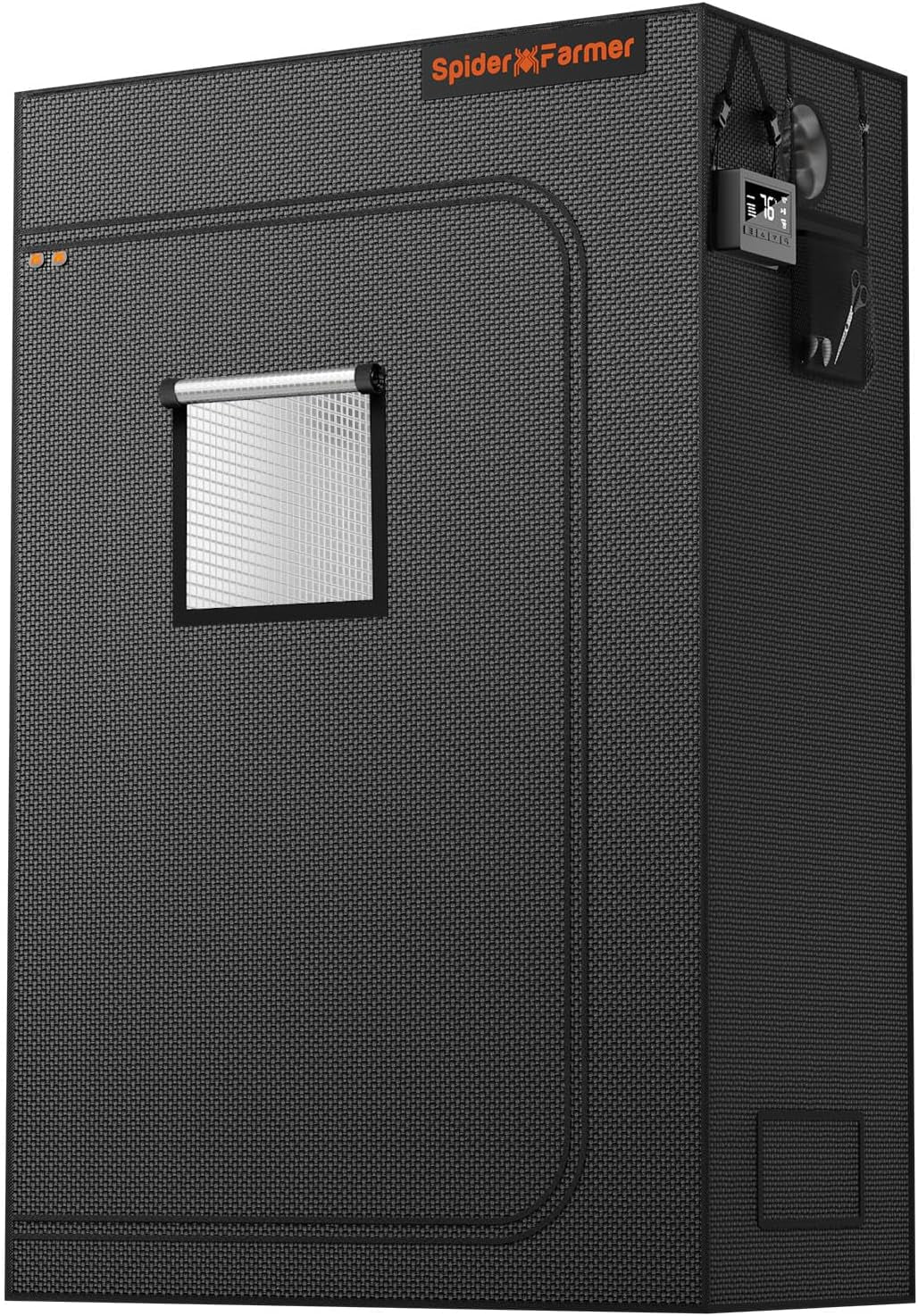 Spider Farmer Pro 70x140x200cm voksetelt med rulledør, observationsvindue, aftageligt gulvpanel, Mylar 2000D stof, til indendørs hydroponics med SF4000, G4500, SE4500