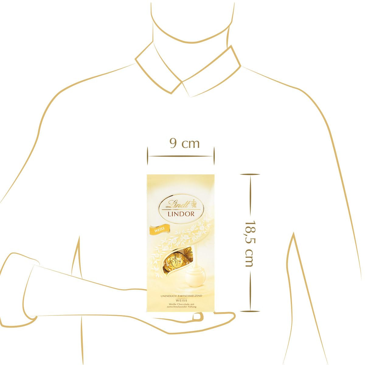 Lindt hvide chokoladekugler LINDOR | 137g pose | Ca. 10 hvide chokoladekugler med smelte-i-mund-fyld | Chokolade gavesæt | Chokoladegavesæt (pakke med 2)