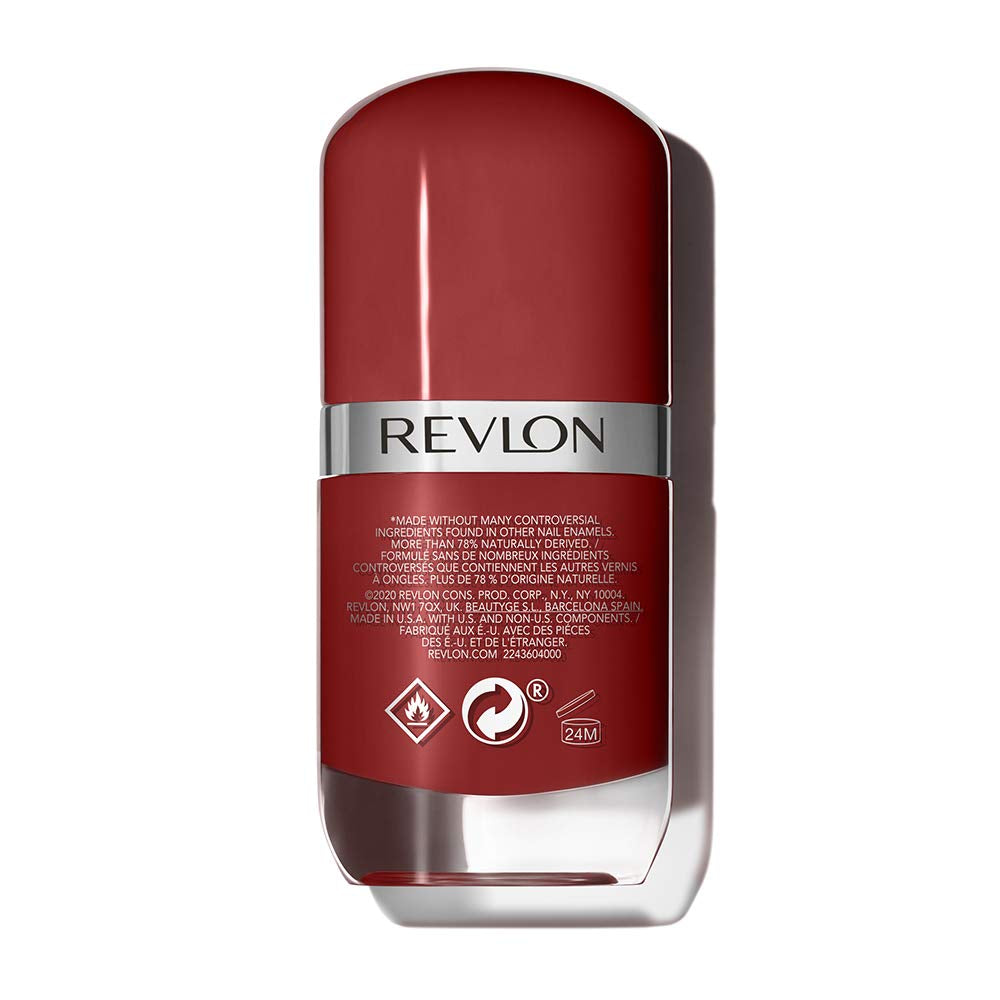 Revlon Ultra HD Snap neglelak, langtidsholdbar vegansk formel, hurtigtørrende og fuld dækning i ét lag, farve (8 ml), rød og sort (014), unisex