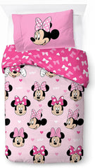 Sengetøj til børn, Disney-figurer, 100% bomuld Sengetøj - børn Naty Shop Pink - Minnie Mouse 135X200/50X70 (2 stk)