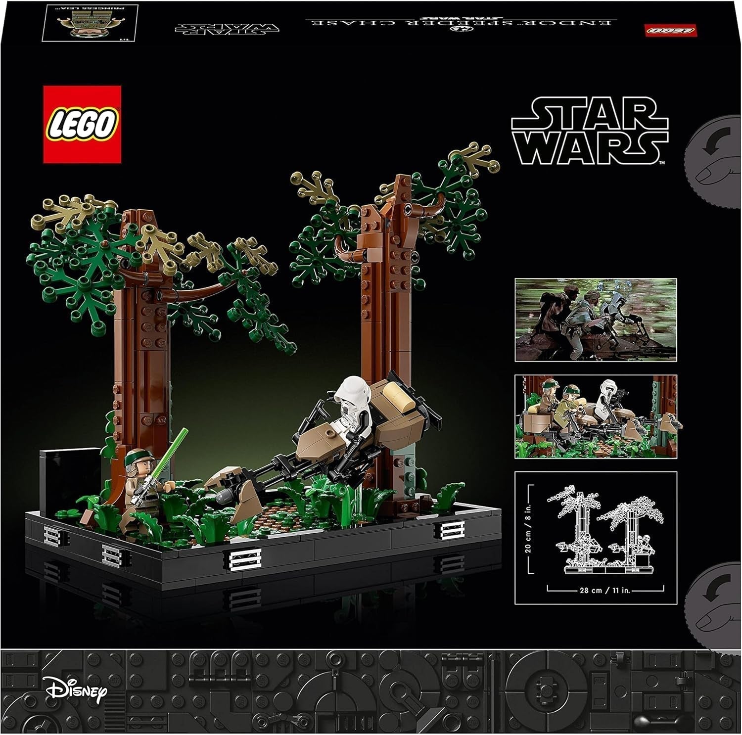 LEGO 75353 Star Wars Pursuit on Endor - Diorama Sæt, Return of the Jedi med Luke Skywalker, Princess Leia & Scout Trooper og Speeder Bikes, 40 års jubilæums byggesæt Besuche den LEGO-Store