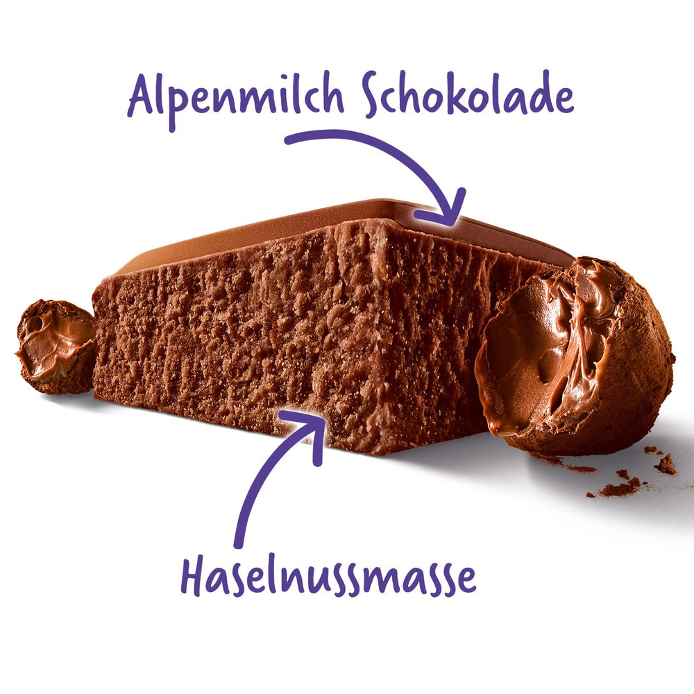 Milka MMMAX Noisette – Alpine mælkechokolade med et delikat og cremet hasselnøddefyld – 250g