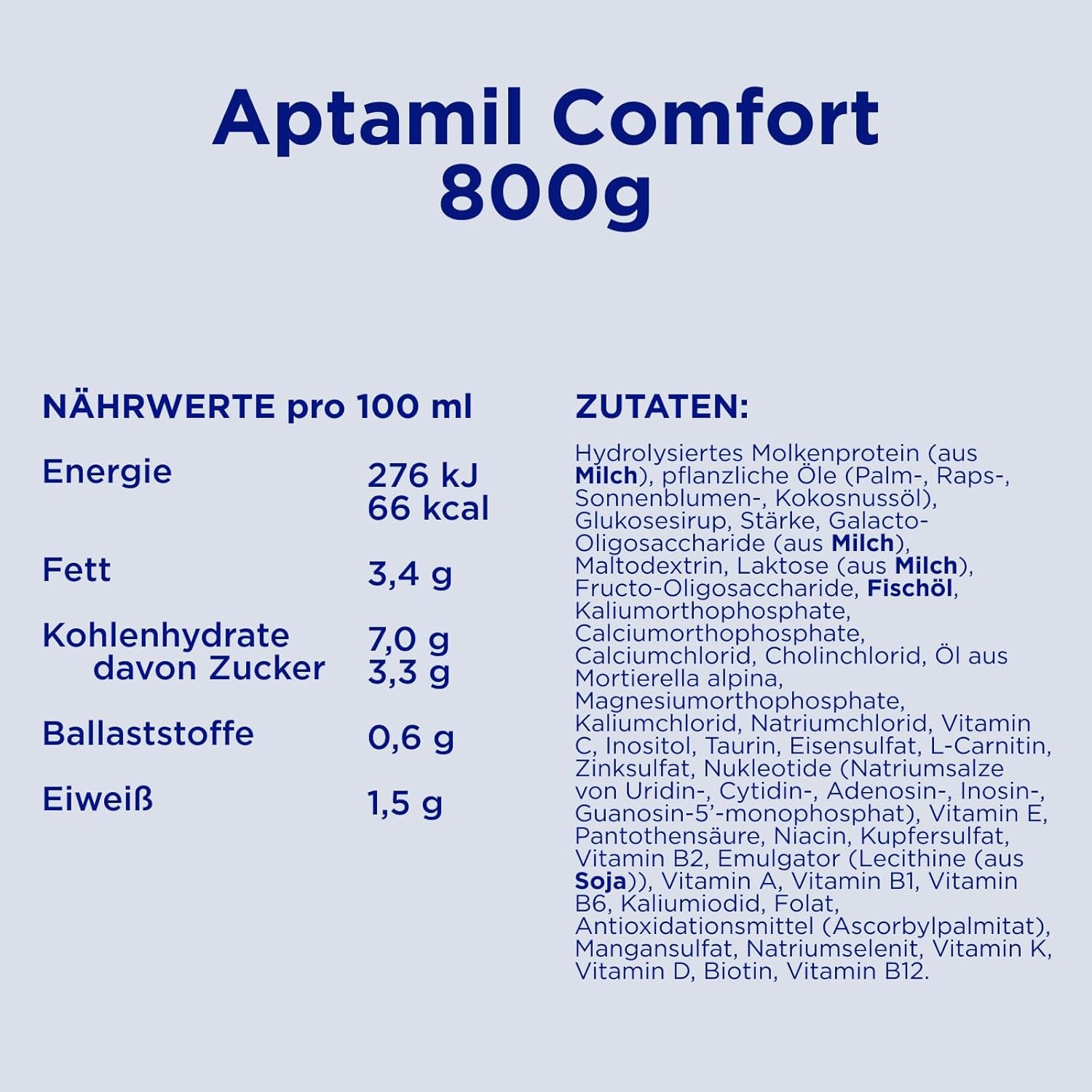 Aptamil Comfort - Speciel formel fra fødslen - 1 x 800 g