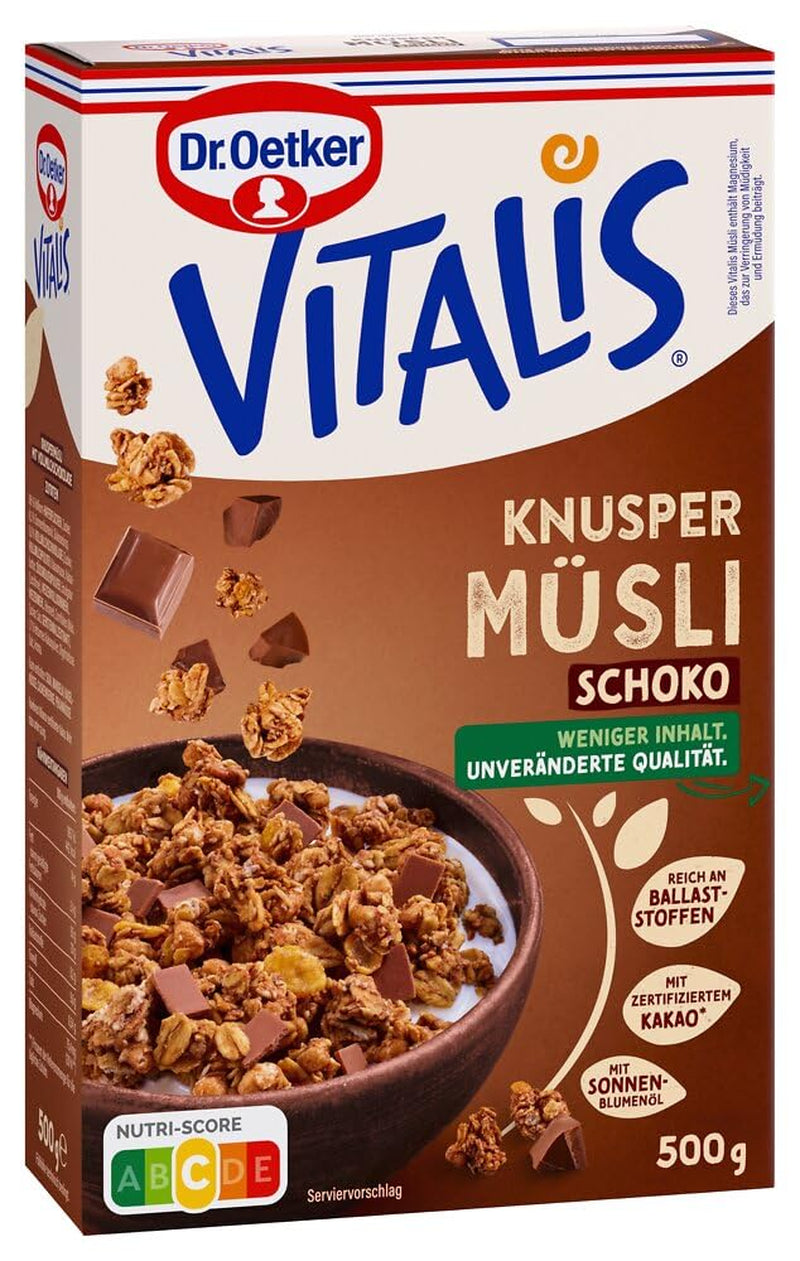 Dr. Oetker Vitalis Classic Crispy Mysli: Stor pakke sprød morgenmadsmüsli med rosiner, 1 pakke, 1,5 kg
