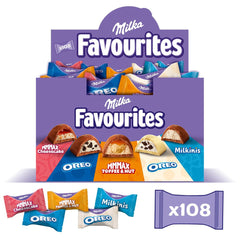 Milka Favoritter, 108 individuelt indpakkede praliner, forskellige sortimenter, 1 kg chokolade slik Naty Shop