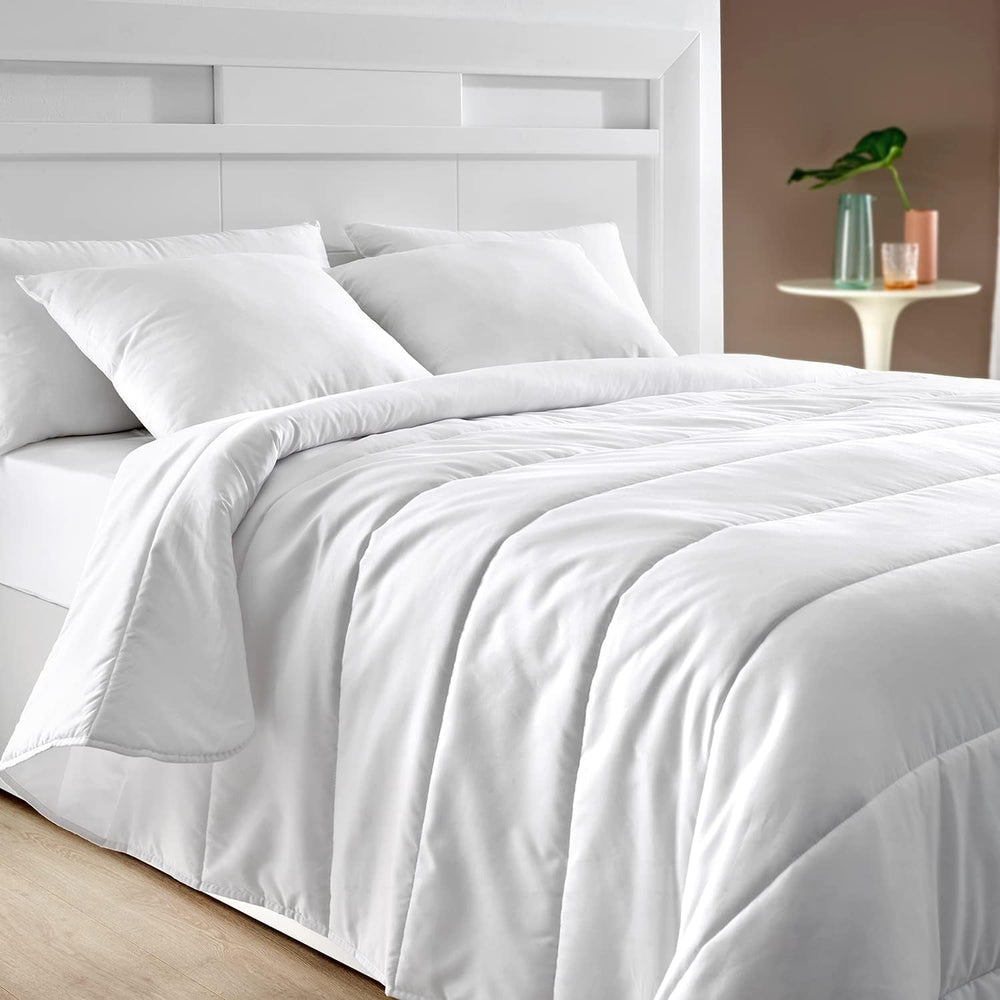 Pikolin Home plapuma, fibra, alb, Cama 135/140-220 X 220 Cm, 2 Plapumi si pilote Naty Shop