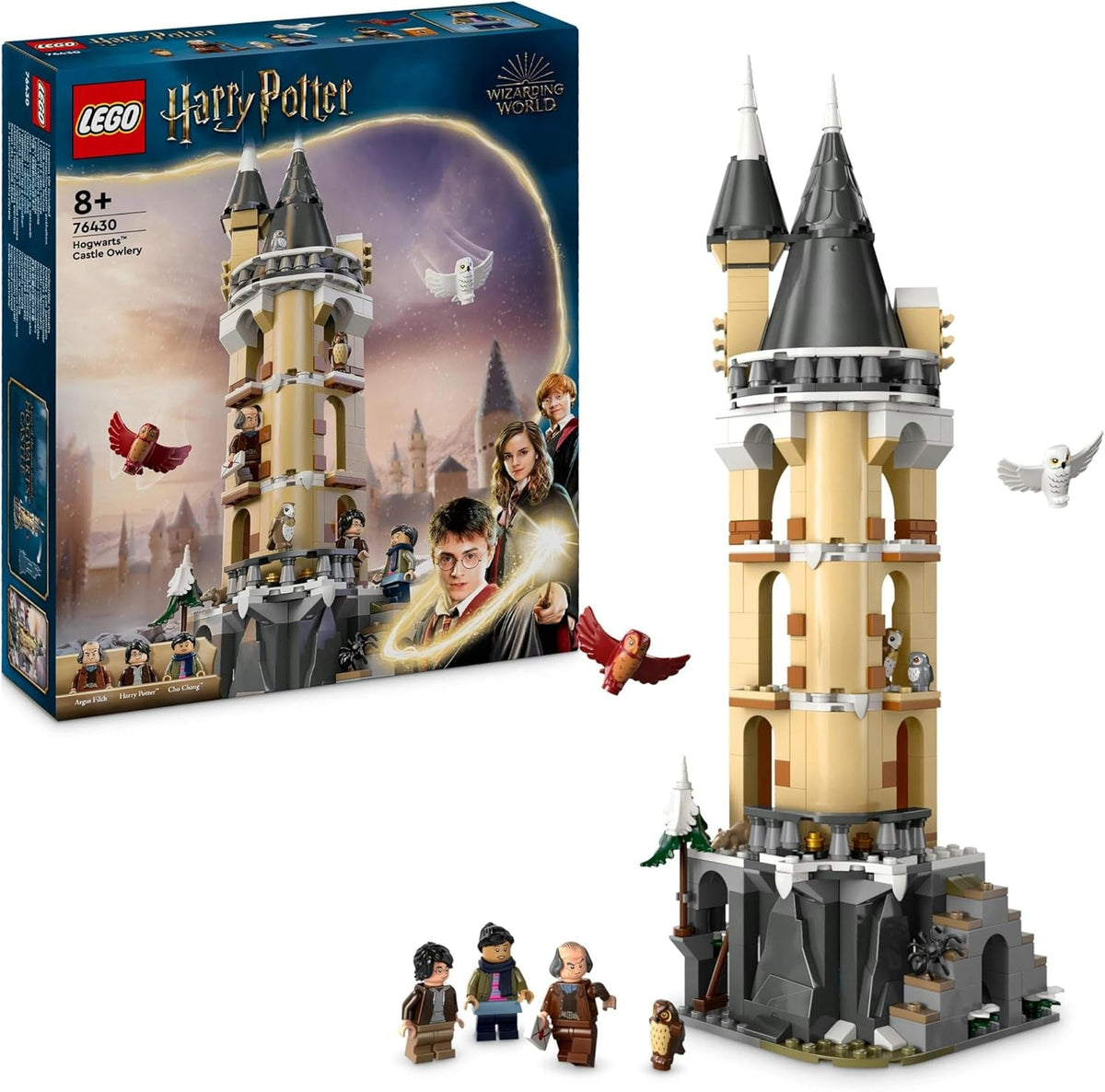LEGO Harry Potter Owlery på Hogwarts Slot eventyrsæt med legetøjsdyr og 3 minifigurer, filmlegetøj til børn, gave til piger, drenge og alle fans fra 8 år 76430 Byggesæt Besuche den LEGO-Store Single