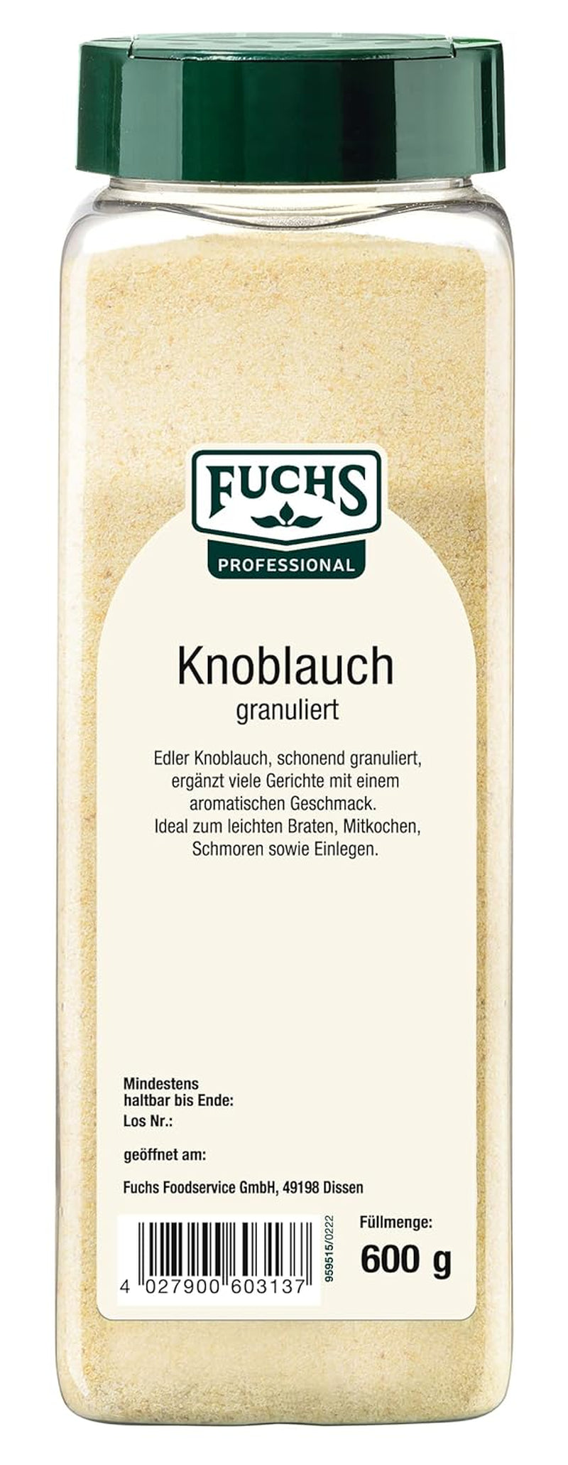 Fuchs Gewürze Knoblauch granuleret, 600 g