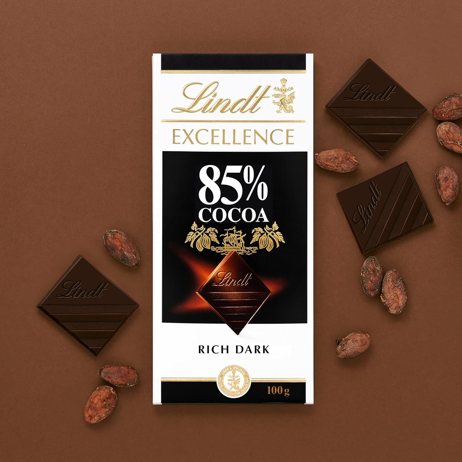 Lindt Chokolade | Bar EXCELLENCE 85% kakao | 100 g | Ekstra mørk chokolade | Vegansk chokoladebar