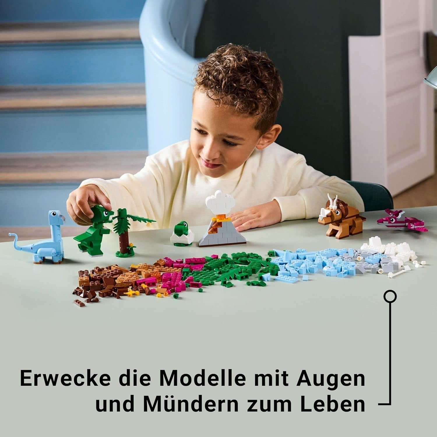 LEGO Classic Creative Dinosaurs byggesæt med dyremodeller og figurer lavet af klodser, fantasifuld legeoplevelse, gave til drenge og piger på 5 år, inklusive T.Rex og Triceratops 11041 byggesæt Besuche den LEGO-Store