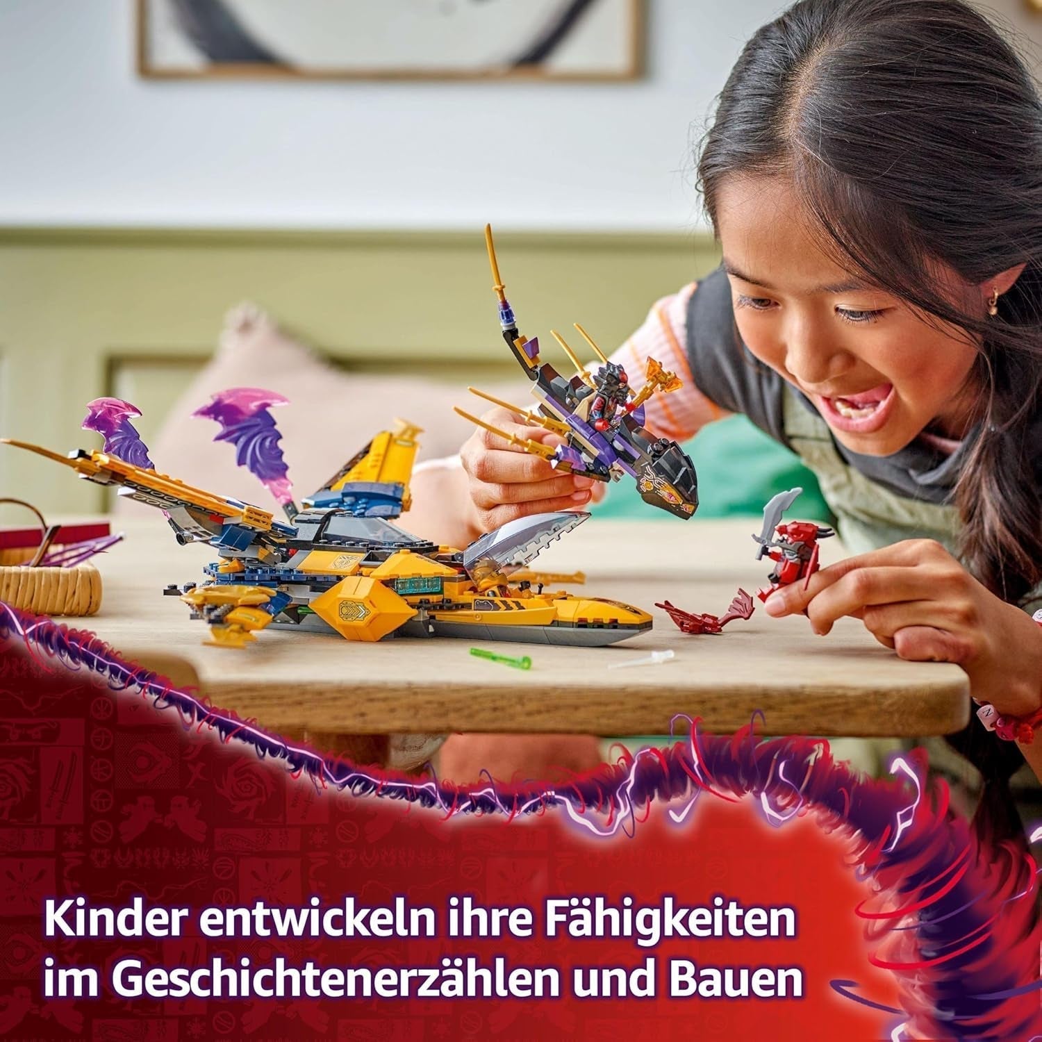 Ras og Arins LEGO NINJAGO Super Storm Flyer - Legetøj med drone, skydere, klinger og motorer - Inkl. 3 Ninja-rollespilsminifigurer - Byggesæt til drenge og piger fra 8 år 71833 Byggesæt Besuche den LEGO-Store