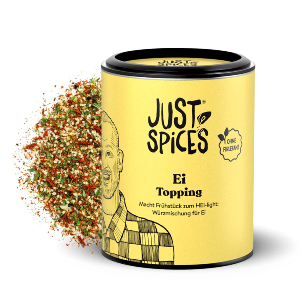 Just Spices Ei Topping I Streue Gesmack auf alle Ei-Speisen vom gekoten Ei bis Spiegelei I Gewürzdose, 55 g