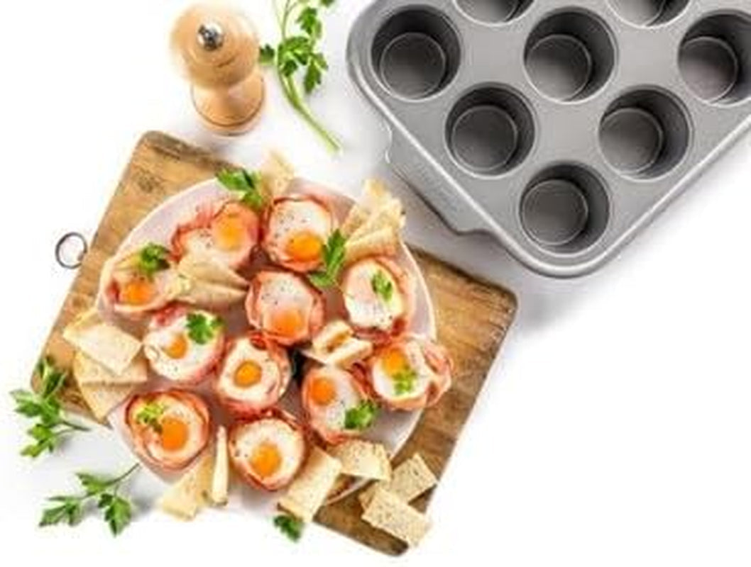 Kitchenaid Aluminiseret stål Bagegrej Muffinbakke Non-Stick Ovn Tåler Opvaskemaskine Tåler Grå Naty Shop Bagepander og bakker