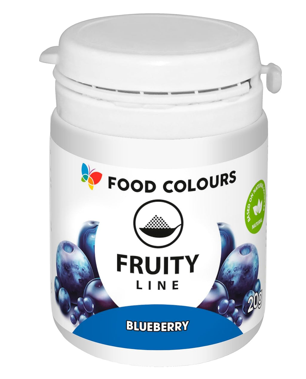 Coloranți alimentari pudră colorant natural Fruity Line BLUEBERRY 20G pudră colorantă naturală pentru creme glazură burete aluat sub formă de pudră colorant alimentar pentru băuturi jeleuri