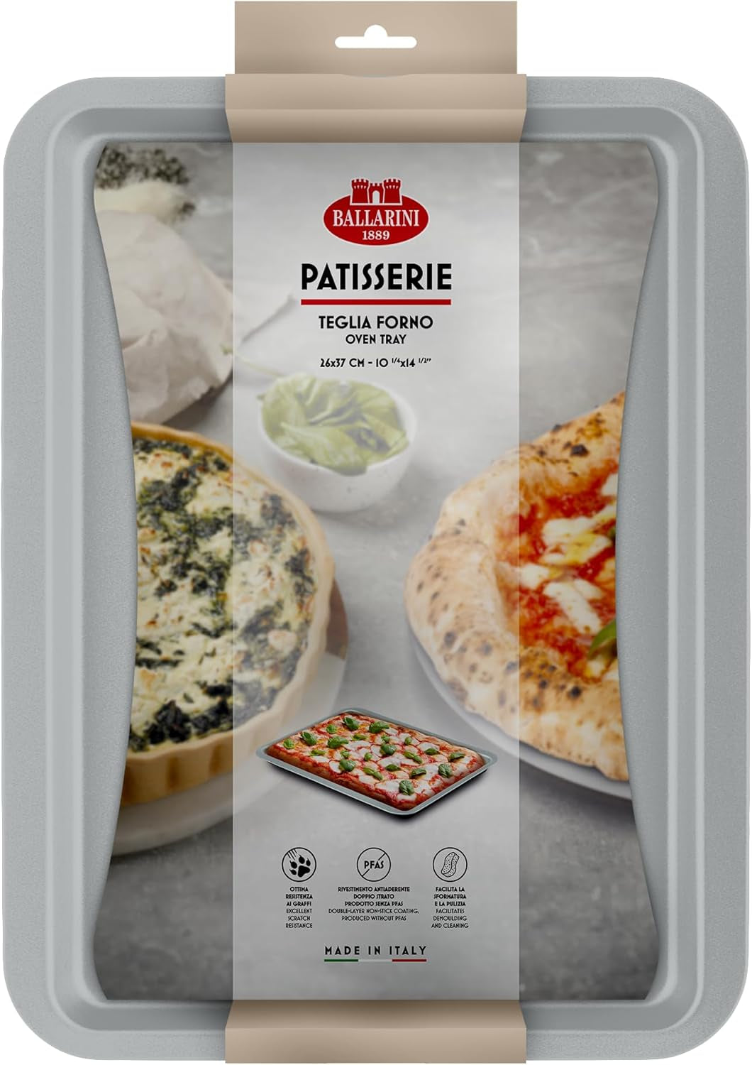 Ballarini, Bradepande, forskellige modeller Forme og bageplader Naty Shop Grå Ovnplade 26 x 37 cm