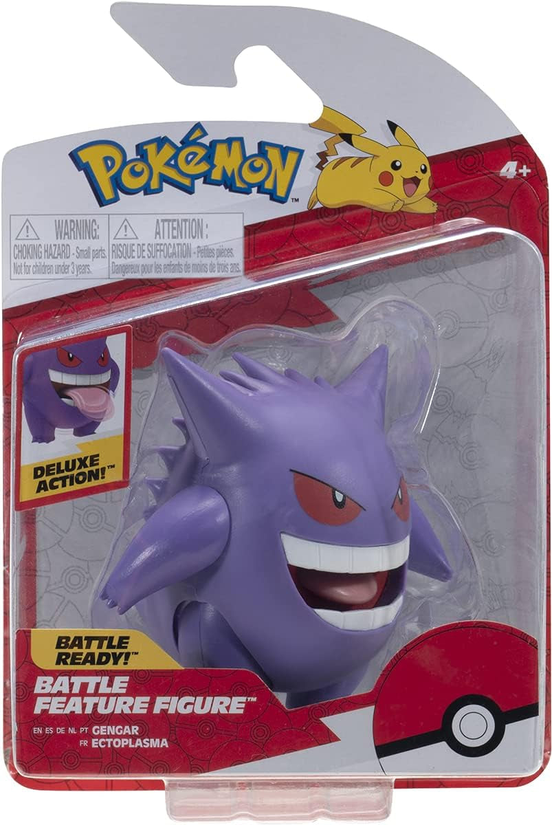 Pokémon PKW0359 - Battle Feature Figur - Gengar Officiel Movable Figur 11,5 cm Action figurer Naty Shop