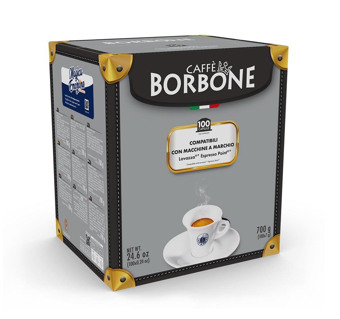 Caffè Borbone Blaue Kaffeemischung - 100 Kapseln - Kompatibel mit Kaffeemaschinen der Marke Lavazza®* Espresso Point®*