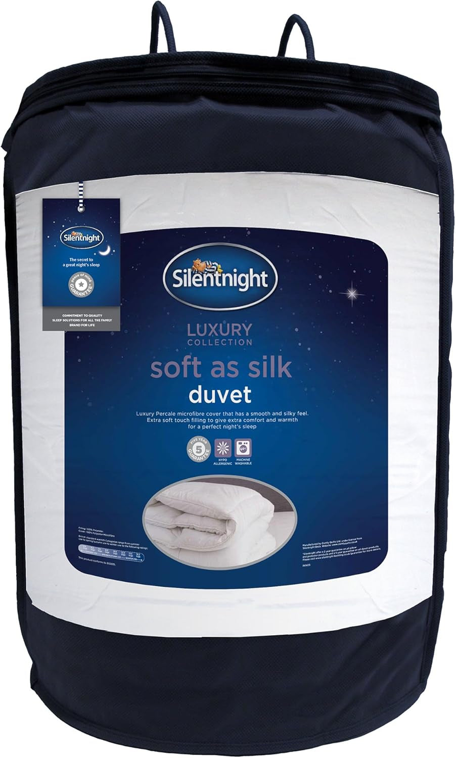 Plapumă Silentnight Soft as Silk, 10.5 tog, pentru paturi duble, alb, microfibră, alb, king size Plapumi si pilote Naty Shop 40X30X30 cm 13.5 Tog