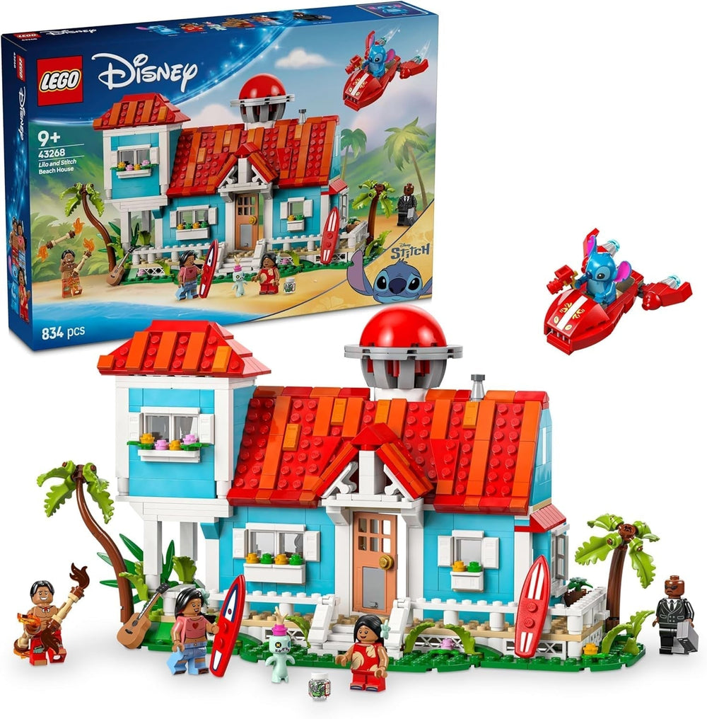 LEGO Ç€ Disney "Lilo and Stitch" Beach House - Byggelegetøj med 6 rum, observatorium, rumskib og 5 minifigurer - Fødselsdagsgave til piger og drenge 9+ og fans 43268 Byggesæt Beuche den LEGO-Store Standardtitel