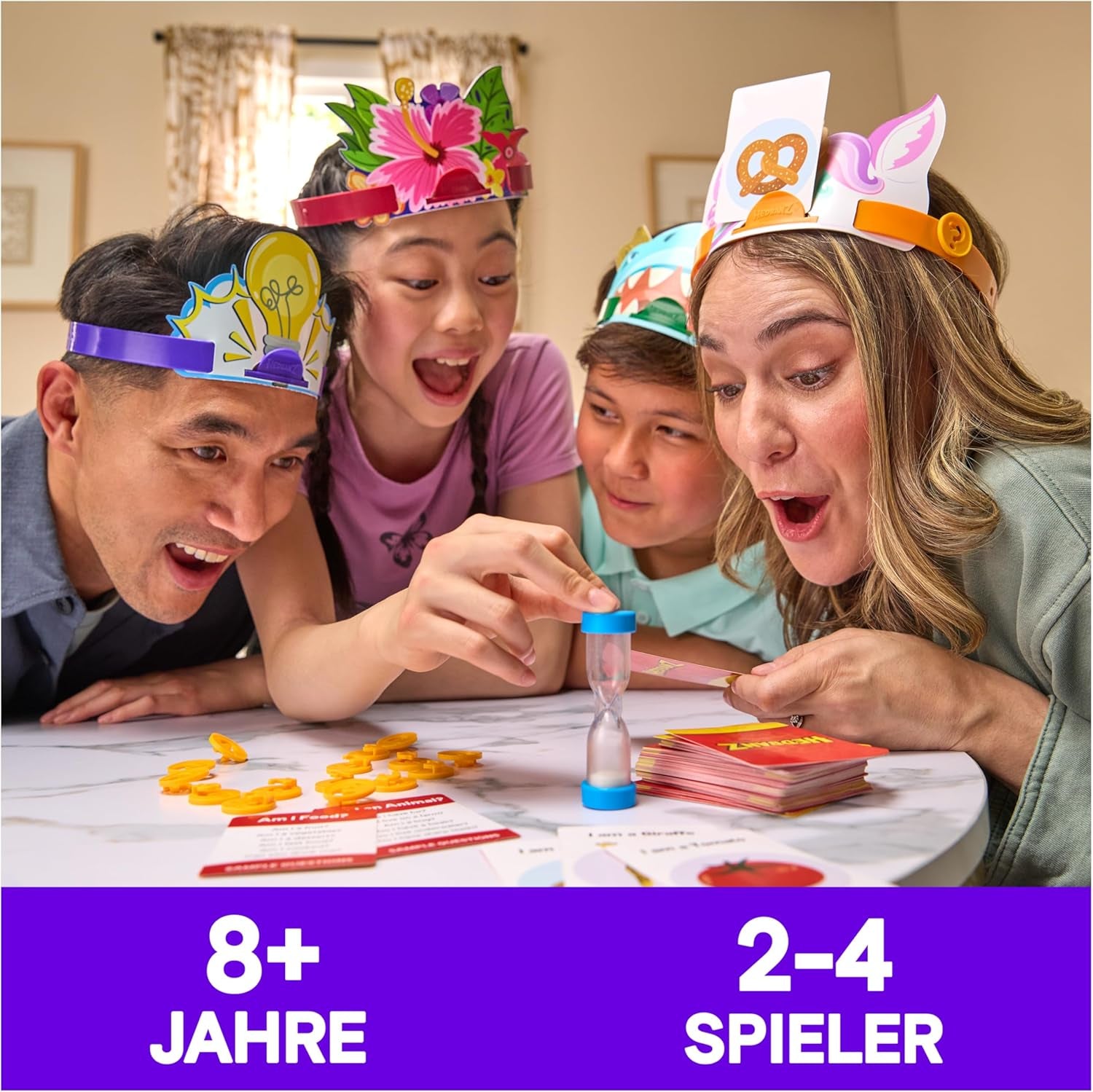 Spin Master Games - Hedbanz, det hurtige gættespil for hele familien, ny udgave (2025) med fantastiske spilkomponenter, for 2-6 spillere fra 6 år og opefter