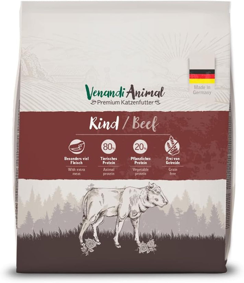 Venandi Animal - Hrană premium pentru pisici - Miel, cu multă carne proaspătă, hrană uscată, fără cereale 1 pachet (1 X 1,5kg)