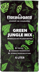 Floragard Green Jungle Mix 6 L - mineralsk substrat til plantning af Monstera, Philodendron - sikrer optimal dræning og sund rodvækst - ideel til krævende stueplanter