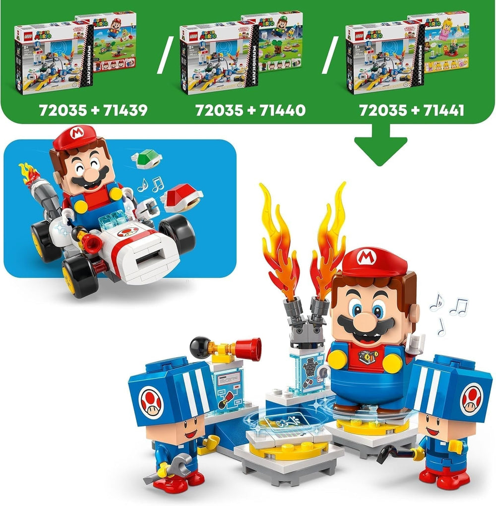 LEGO Super Mario: Mario Kart - Toad's Workshop, Nintendo-figur, tilpasseligt legetøj, eventyrsæt, gave til drenge, piger og spillere fra 8 år 72035 Byggesæt Besuche den LEGO-Store