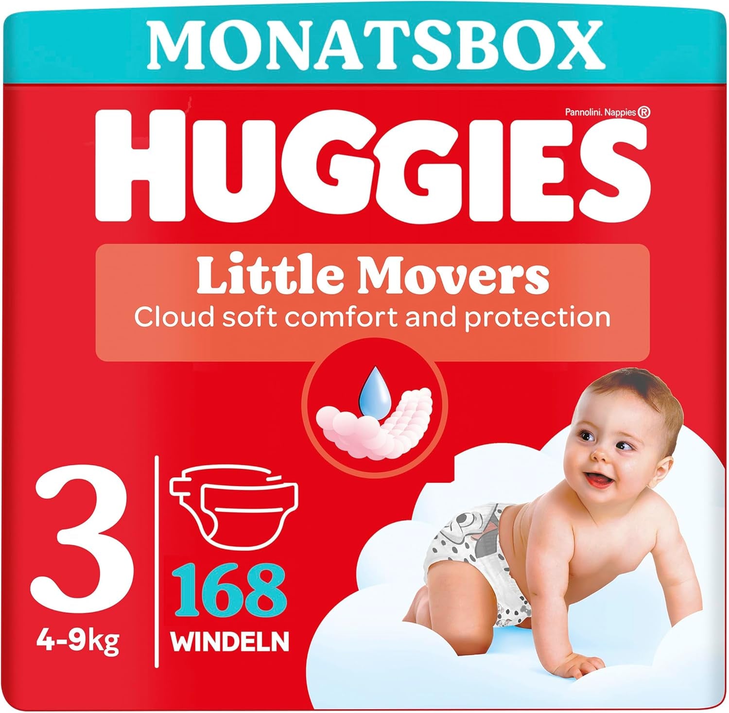 Huggies Babybleer Little Movers, Disney Design, Størrelse 3, 168 Antal (3 x 56), Månedsæske