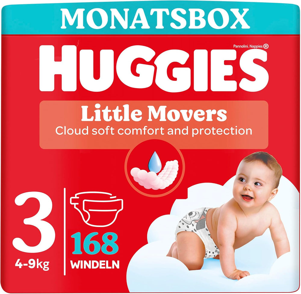 Huggies Babybleer Little Movers, Disney Design, Størrelse 3, 168 Antal (3 x 56), Månedsæske