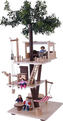 Everearth Wooden Treehouse - Dukkehus for 3+ - Bæredygtigt legehus med tilbehør - Fsc®-certificeret - Perfekt trælegetøj til fantasifuld leg - Dukkehusmøbler EE33767 Naty Shop Dukkehuse Standardtitel