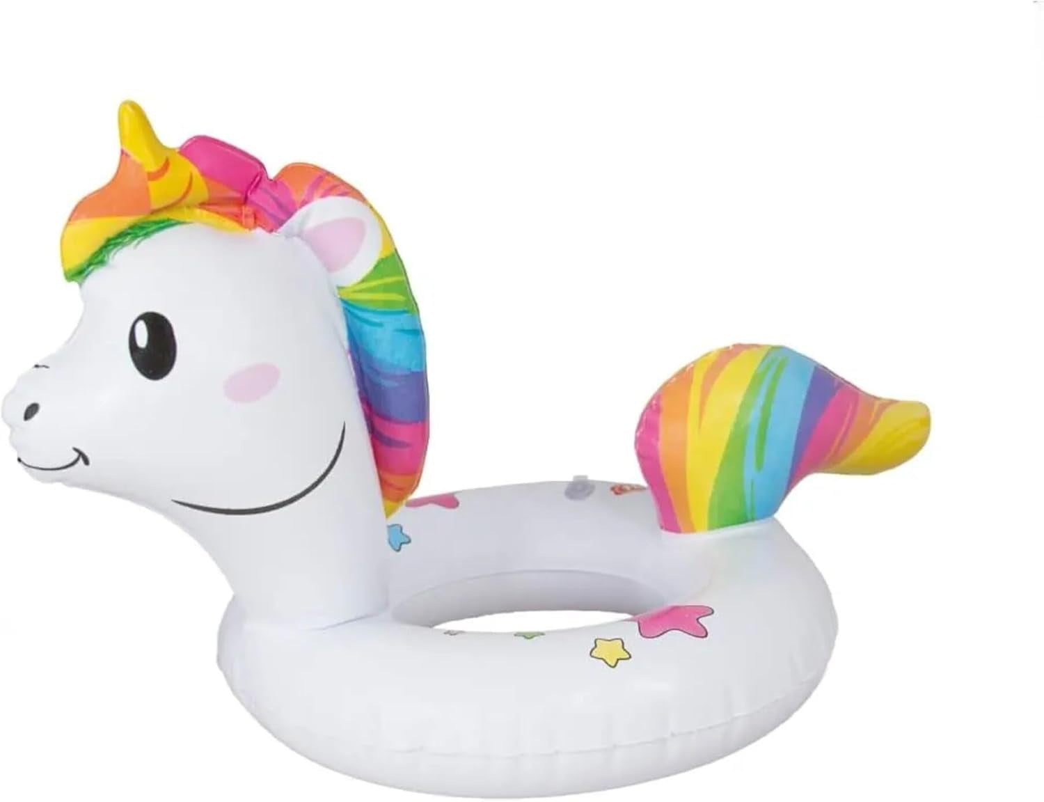 Heless 6601 - Inel de înot pentru păpuși, unicorn Henri, dimensiune 28-35 cm, pentru distracție în piscină, lac și cadă