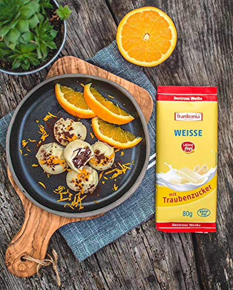 frankonia CHOKOLADE Hvid chokolade med dextrose, laktosefri og glutenfri, 80 g