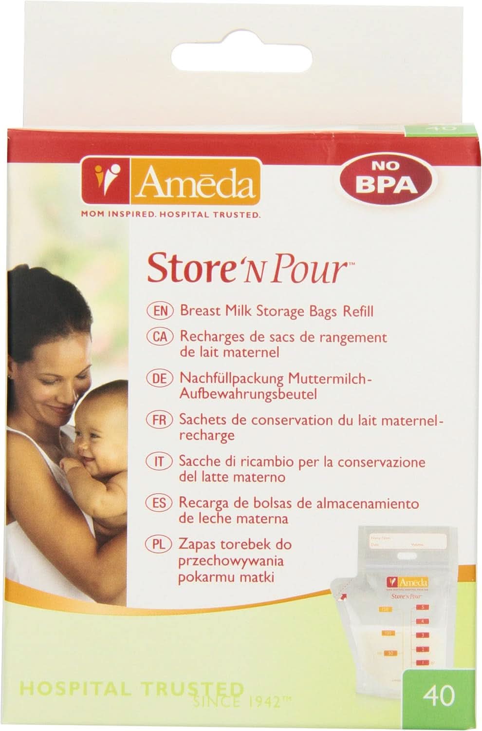 Poser til modermælk - 40 stk Mad og ammetilbehør Bebe Naty Shop