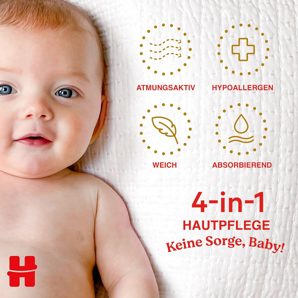 Huggies Newborn bleer, størrelse 2, 116 bleer (2 x 58), halvmåneders æske