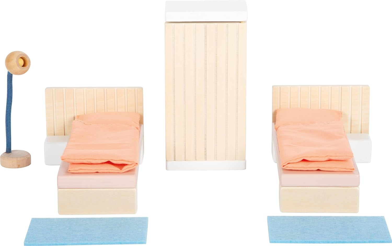 Lille fod, naturlig farve trædukkehus - 3-etagers med tagterrasse og 51-delt møbelsæt tilskynder til kreativ leg, velegnet til alderen 3+ 12541 Naty Shop dukkehuse