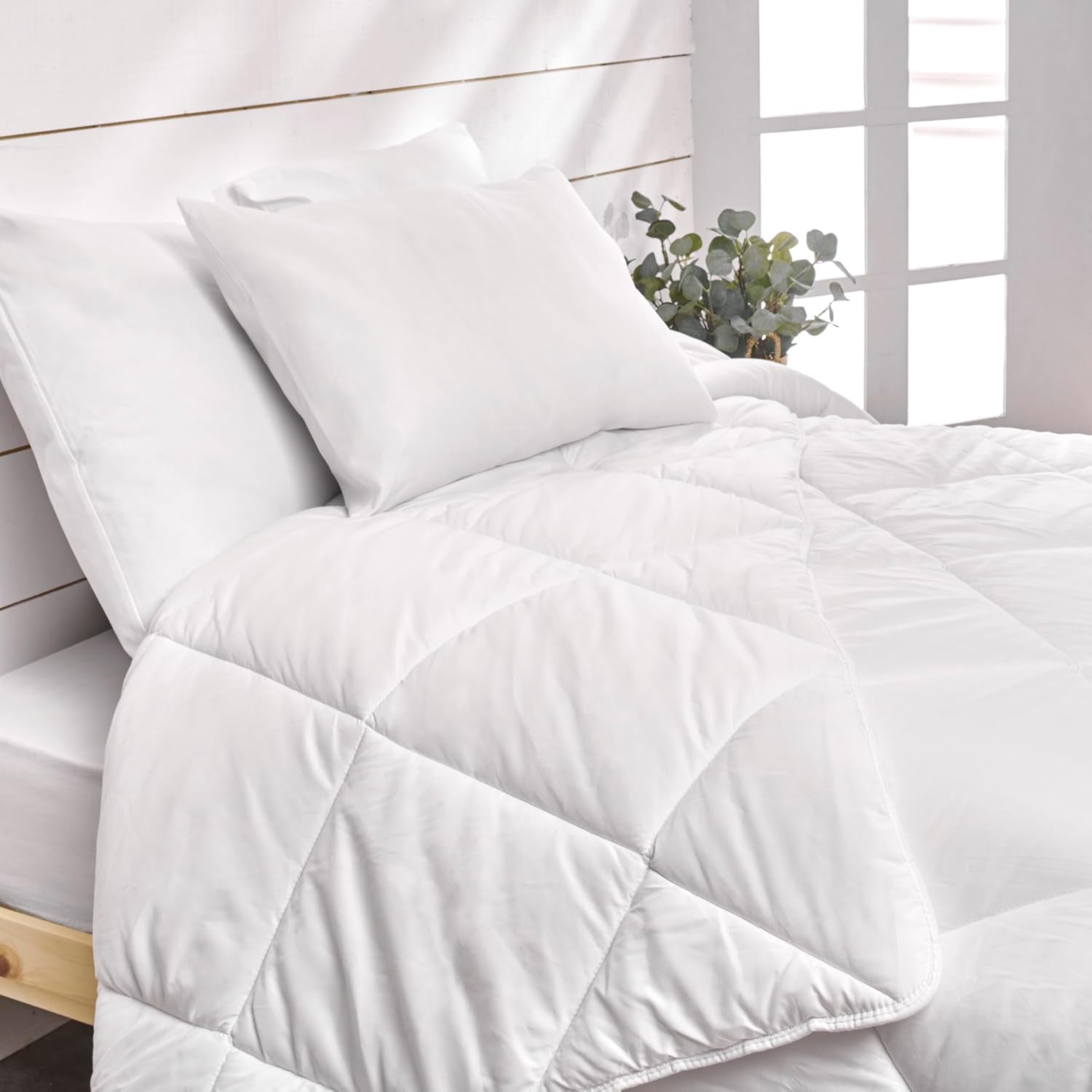 Varmdyne til 1 person, Hygiafill 95° vaskbar, professionelt testet, hvid, 140X200Cm, KBOB40 Dyner og dyner Naty Shop