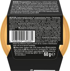 SHEBA Filets Adult Katzenfutter in Sauce mit Huhn, Hochseefisch und Garnelen 16 x 60g Schale