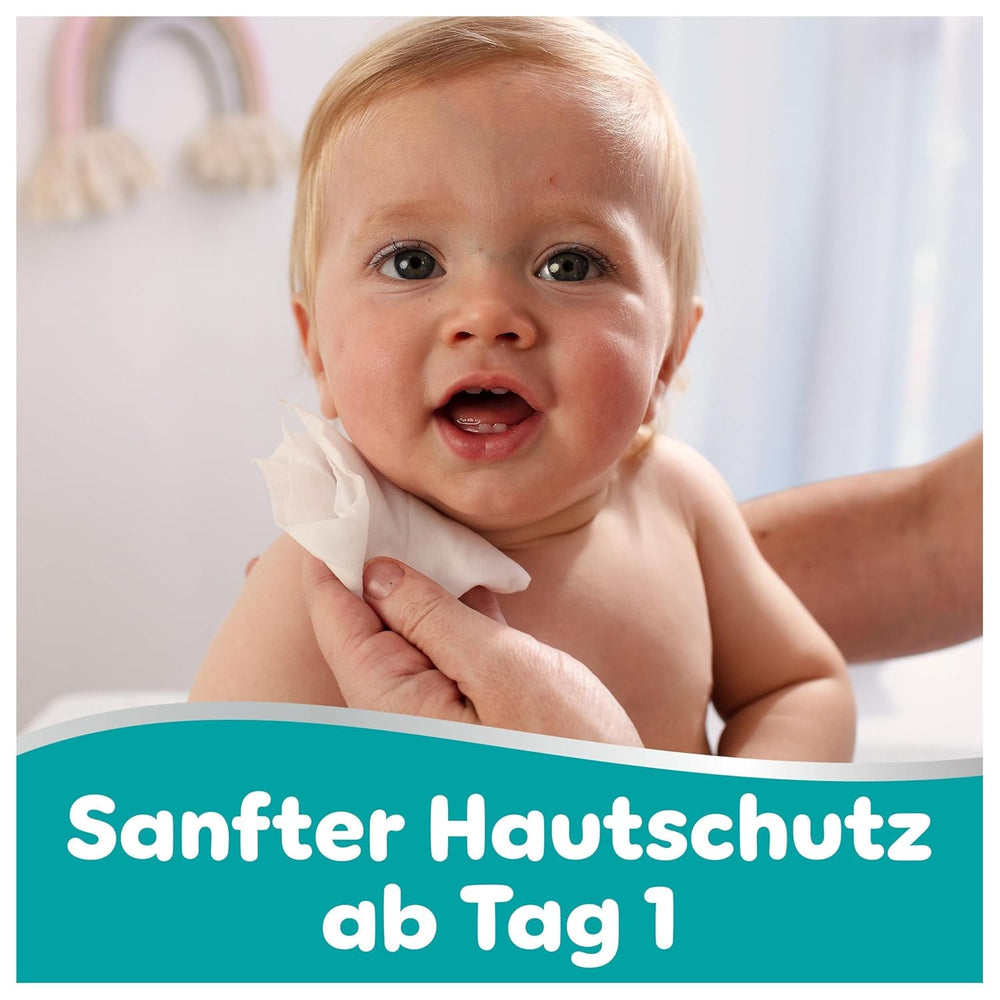 Pampers 99% vand babyservietter, 12 pakker med 60 servietter hver = 720 babyservietter, let lotion 99% vand
