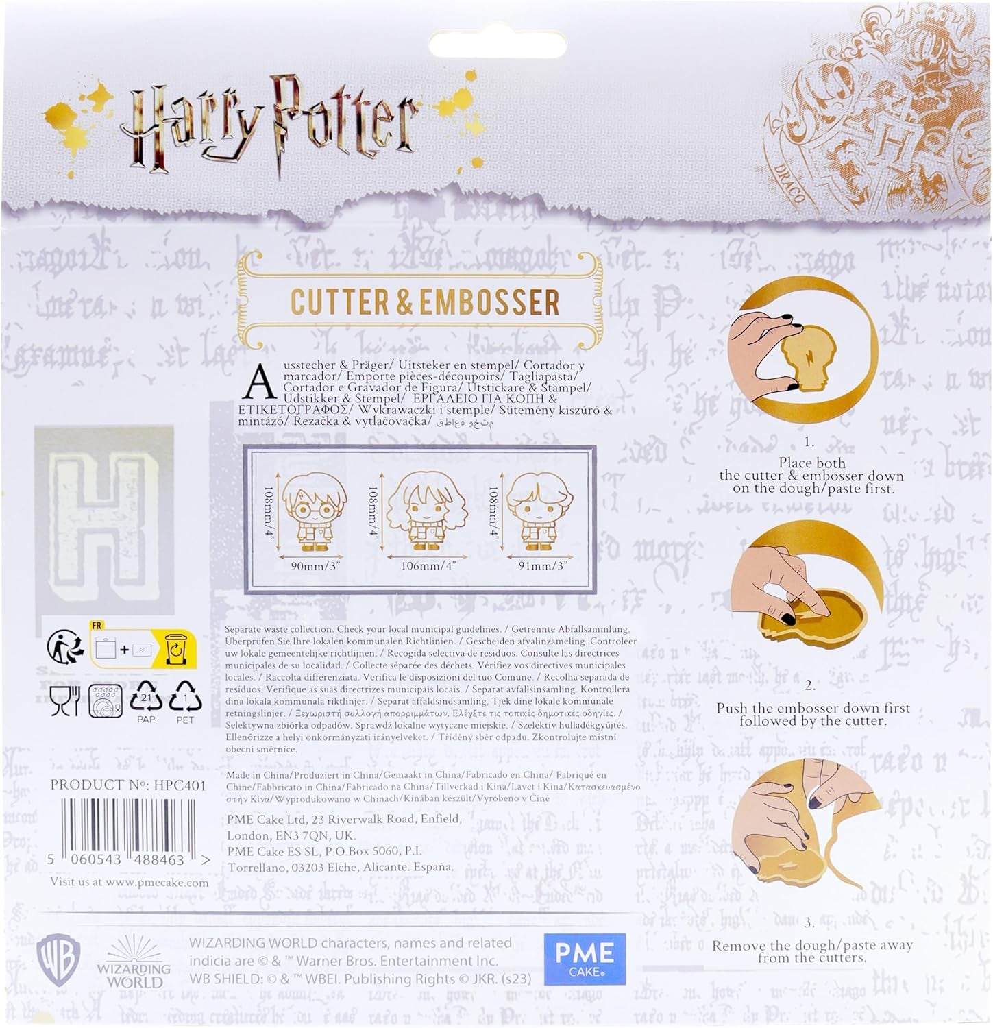 Forme de biscuiți și fondant Harry Potter, Harry, Ron și Hermione