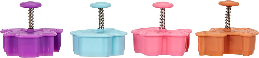 Set de forme de biscuiți cu tematică de bebeluși și ejector, 4 piese, plastic, multicolore, 13 x 13 x 4 cm, 4 unități