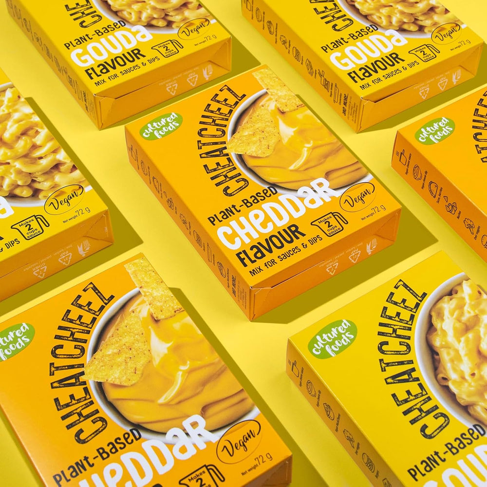 Cultured Foods Veganer Käse Käseersatz Laktosefrei Glutenfrei 2-er sæt Gouda Und Cheddar CHEATCHEEZ