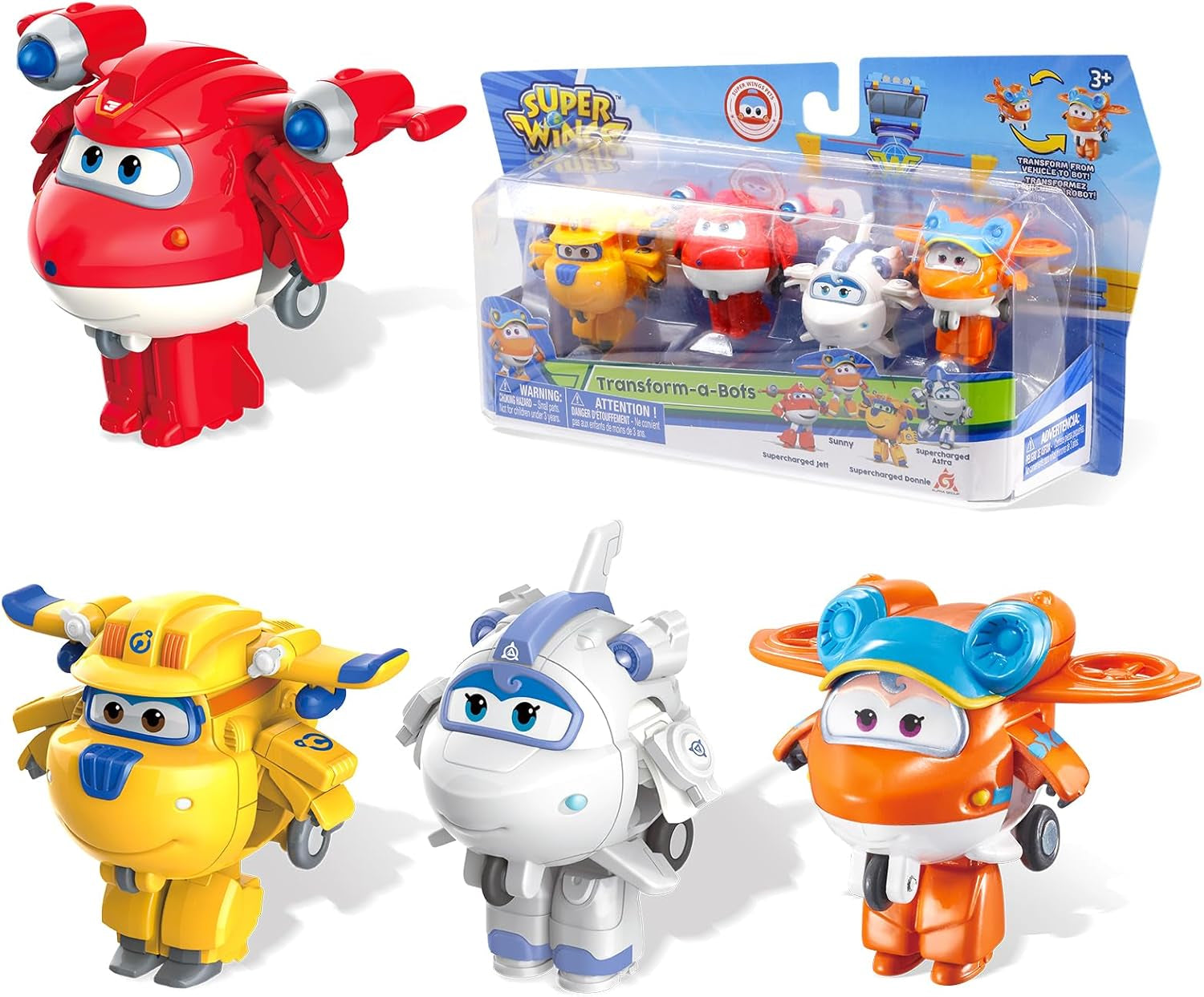 Super Wings Transform-A-Bots World Airport Crew - Seria 1 - Crew Collector's Pack - 15 figuri de jucărie - Figuri de 5,1 cm Action figures Naty Shop S5-4 Pachet
