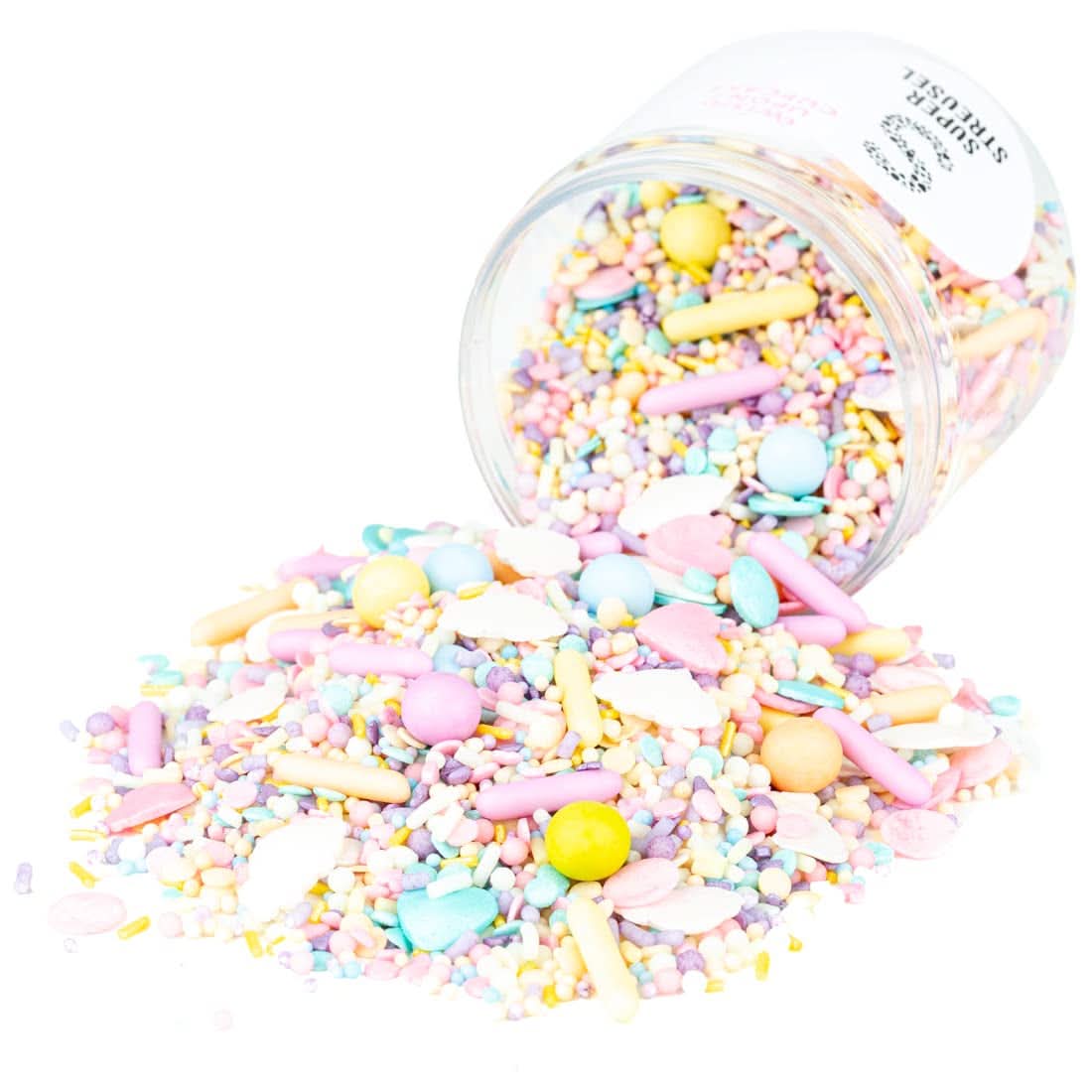 Super Streusel Carusel Pastel, drys i pastelfarver, 90 gram Sprinkles Naty Shop