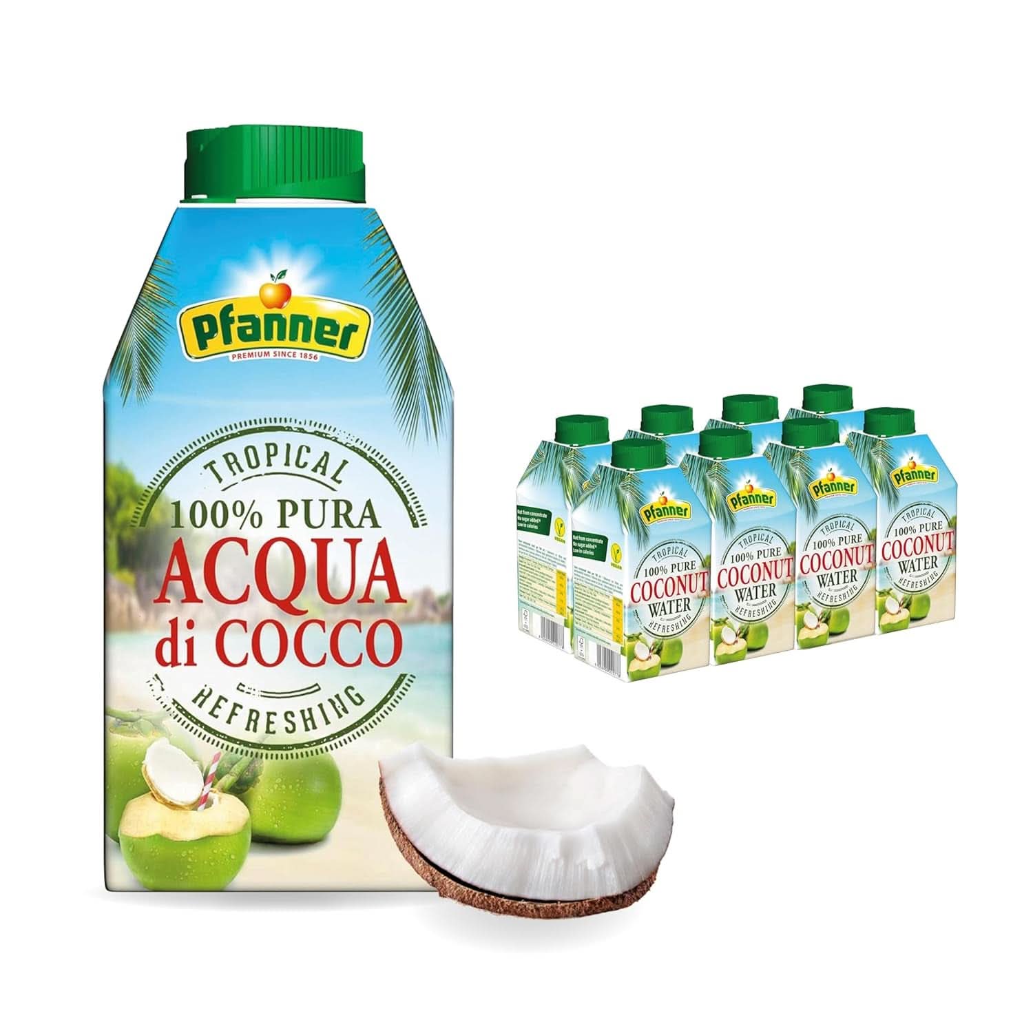 Pfanner Coconut Water Drink (8 X 500 ml) - Kokosvand uden sukker Naty Shop Standardtitel