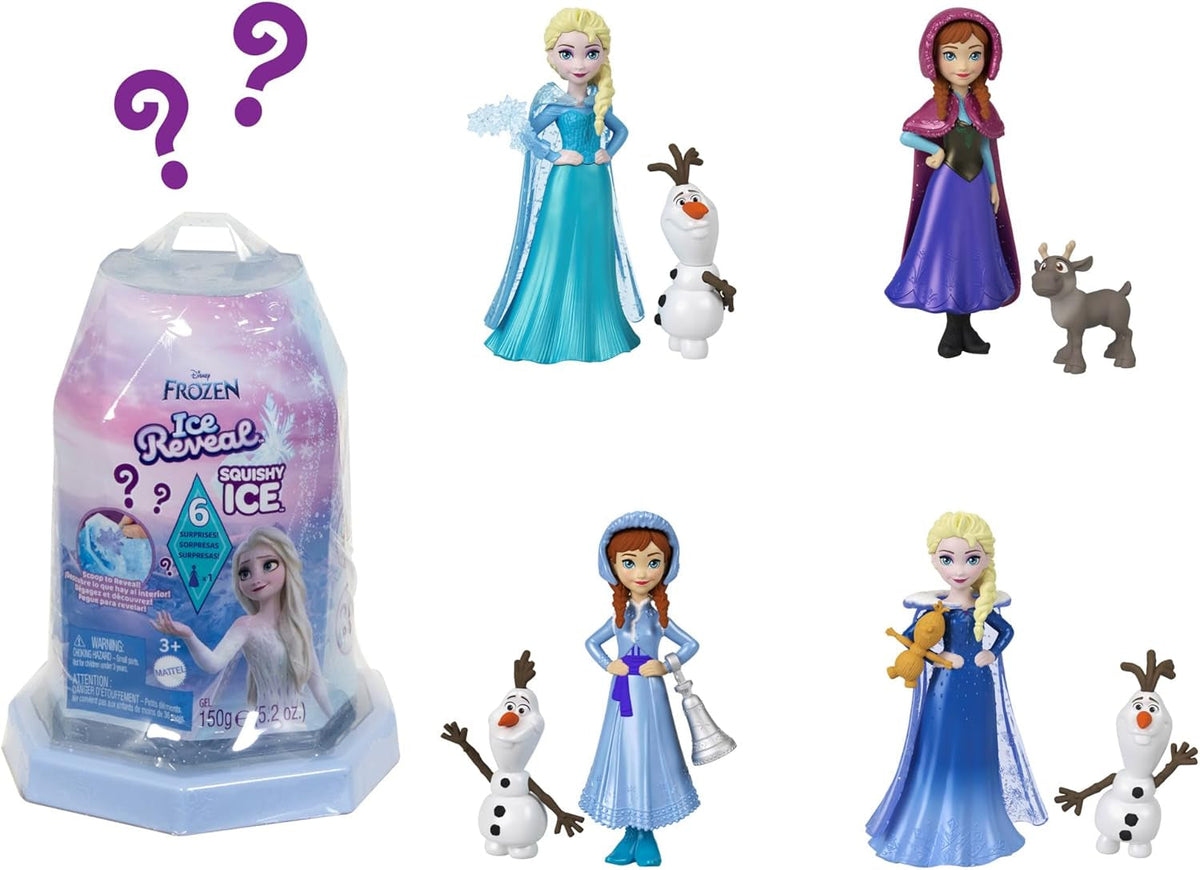 Mattel Disney Frozen Ice Reveal, păpușă cu gel de gheață Squishy și 6 surprize, inclusiv figurină Friends și accesorii (păpușile pot varia) HRN77 Papusi Naty Shop Disney Frozen Ice dezvăluire